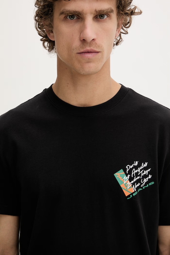 Tommy Jeans t-shirt męski bawełniany czarny DM0DM22533