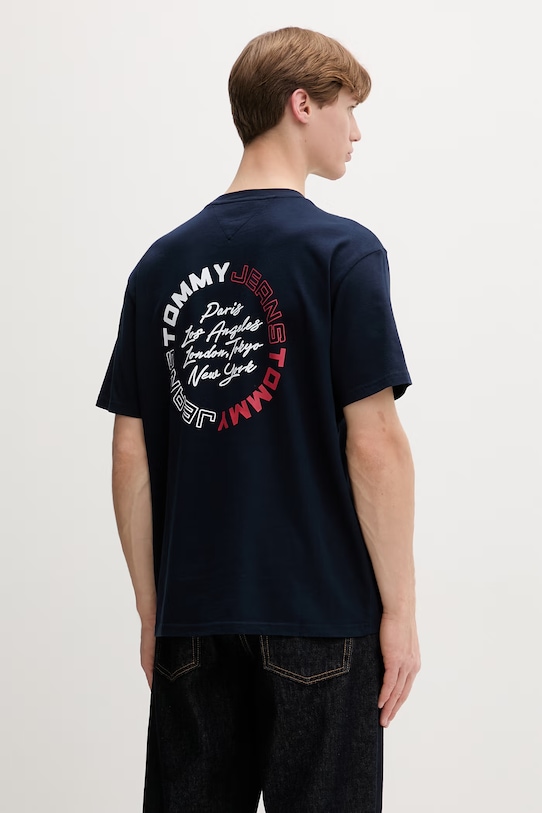 Tommy Jeans t-shirt męski bawełniany granatowy DM0DM22535