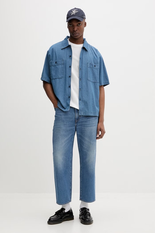 Tommy Jeans T-shirt męski bawełniany DM0DM22538 beżowy SS26