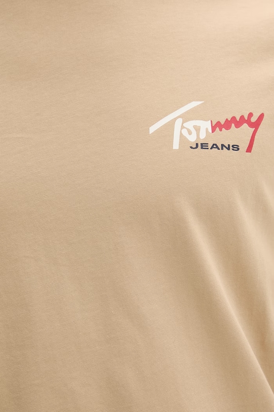 Tommy Jeans T-shirt męski bawełniany DM0DM22538 beżowy
