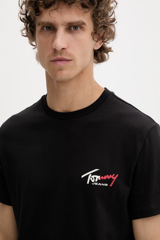 Tommy Jeans T-shirt męski bawełniany czarny DM0DM22538
