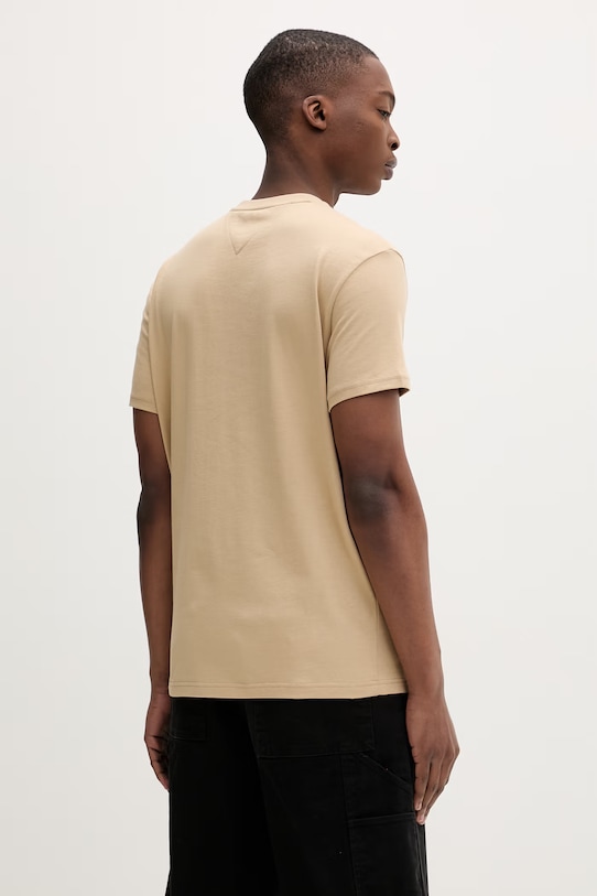 Odzież Tommy Jeans t-shirt męski bawełniany DM0DM22539 beżowy