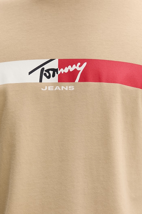 Tommy Jeans t-shirt męski bawełniany DM0DM22539 beżowy