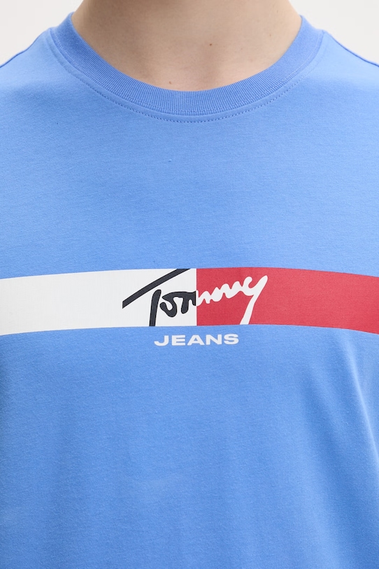 Tommy Jeans T-shirt ανδρικό βαμβακερό DM0DM22539 μπλε