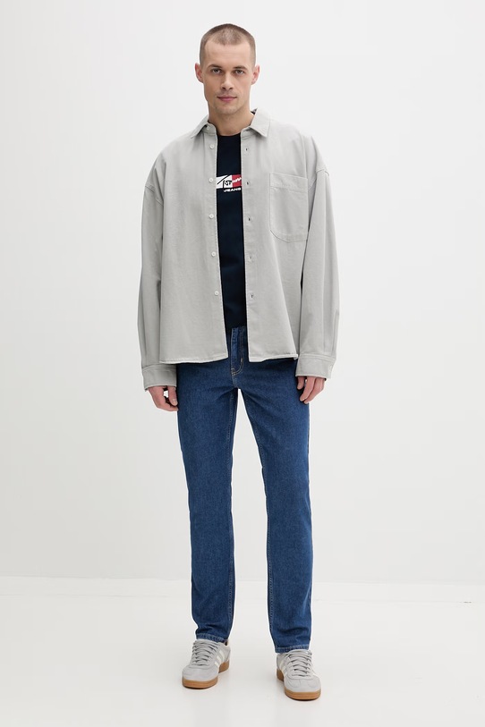 Tommy Jeans t-shirt męski bawełniany DM0DM22539 granatowy SS26