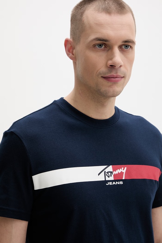 Tommy Jeans t-shirt męski bawełniany granatowy DM0DM22539