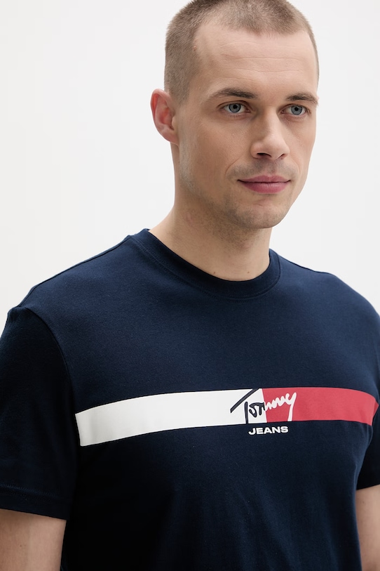 Tommy Jeans t-shirt męski bawełniany granatowy DM0DM22539