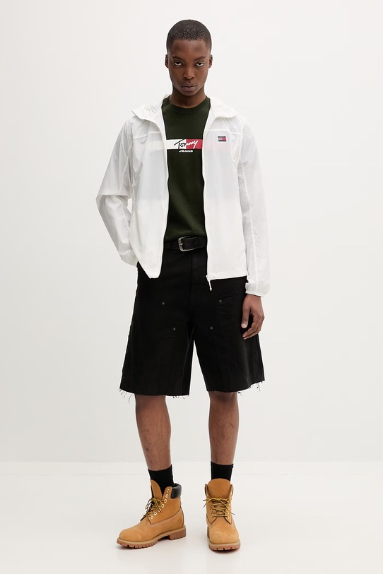 Tommy Jeans t-shirt męski bawełniany DM0DM22539 zielony SS26