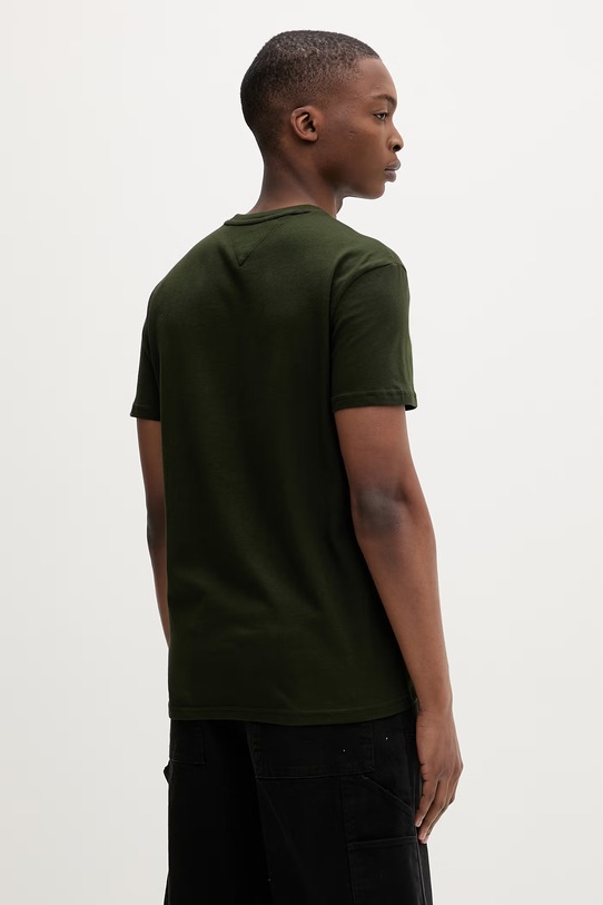 Odzież Tommy Jeans t-shirt męski bawełniany DM0DM22539 zielony