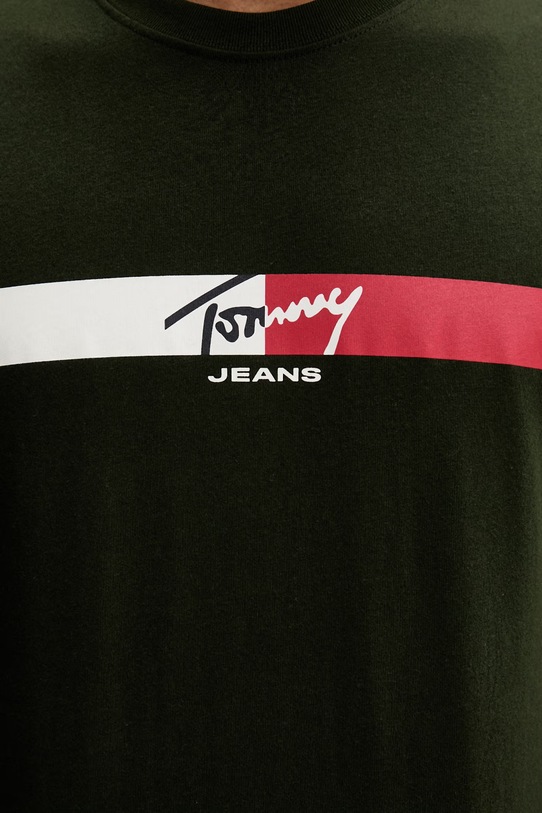 Tommy Jeans t-shirt męski bawełniany DM0DM22539 zielony