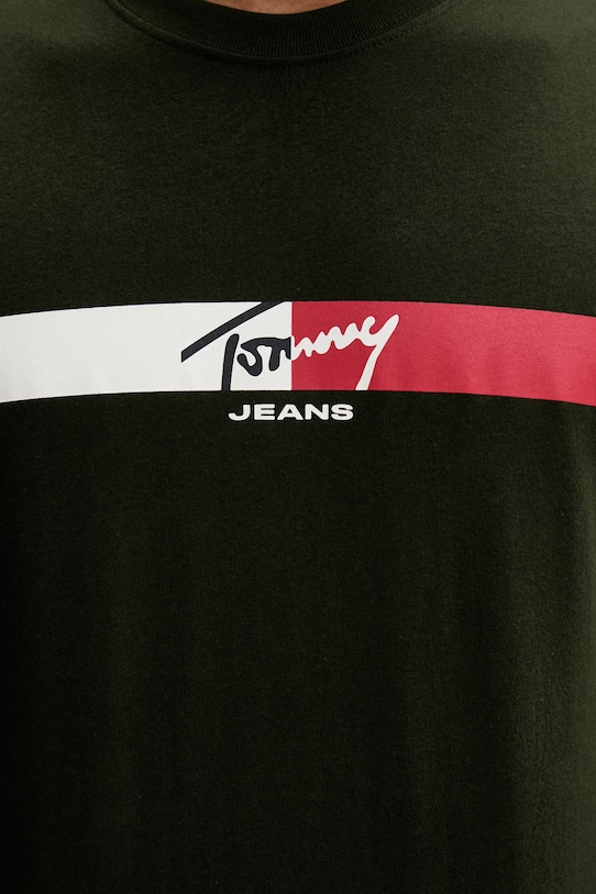 Tommy Jeans t-shirt męski bawełniany DM0DM22539 zielony