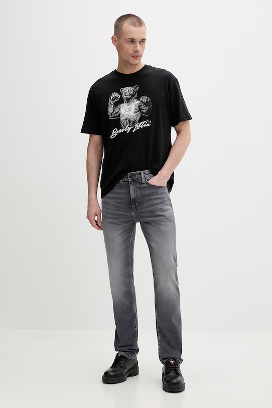 Tommy Jeans t-shirt męski bawełniany DM0DM22543 czarny SS26