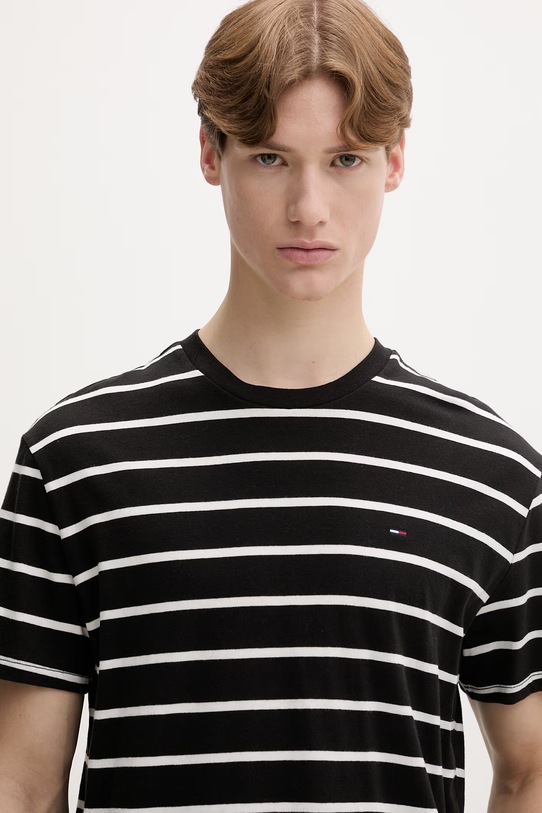 Tommy Jeans T-shirt męski bawełniany czarny DM0DM22544