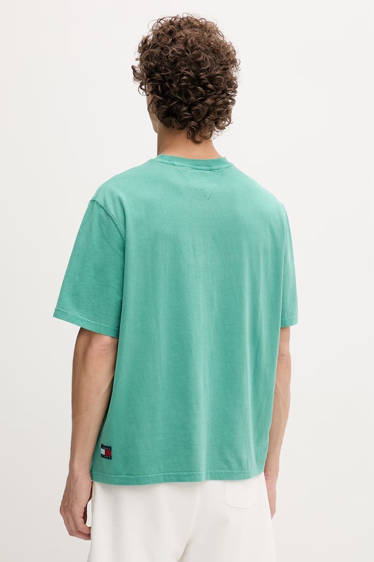 Odzież Tommy Jeans t-shirt basic męski bawełniany DM0DM22545 zielony