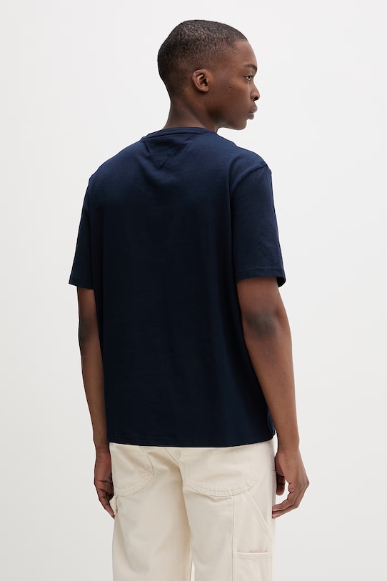 Odzież Tommy Jeans T-shirt męski bawełniany DM0DM22550 granatowy