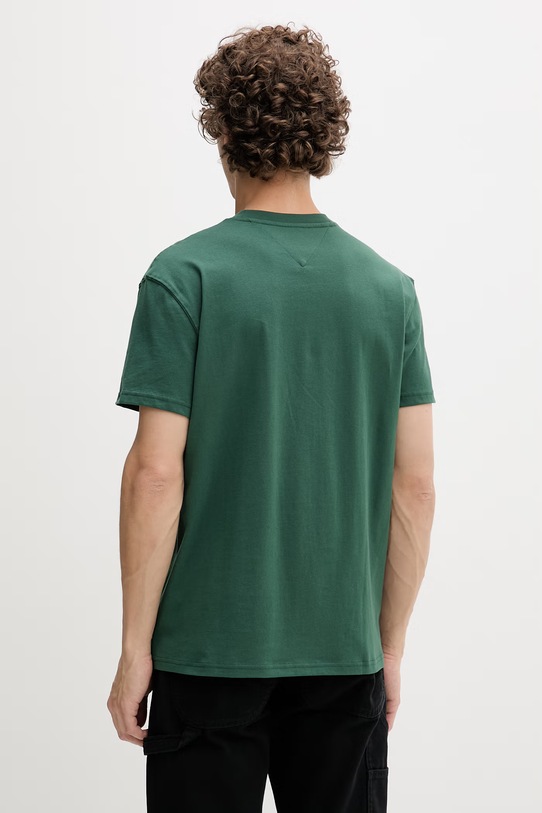 Odzież Tommy Jeans t-shirt męski bawełniany DM0DM22551 zielony