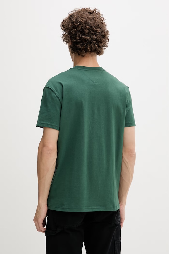 Odzież Tommy Jeans t-shirt męski bawełniany DM0DM22551 zielony