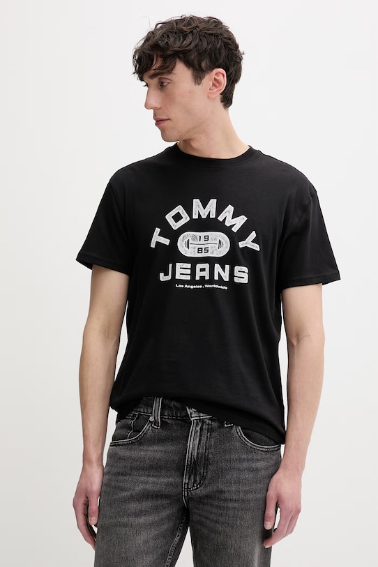 Tommy Jeans tricou pentru bărbați, din bumbac negru DM0DM22551