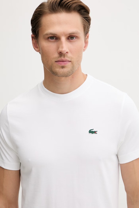 Lacoste T-shirt męski z bawełną beżowy TH4762