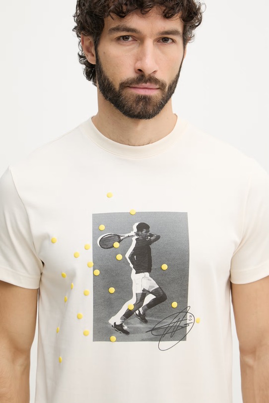 Lacoste T-shirt męski beżowy TH9957