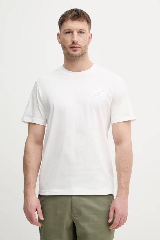 Lacoste t-shirt męski bawełniany biały TH0753