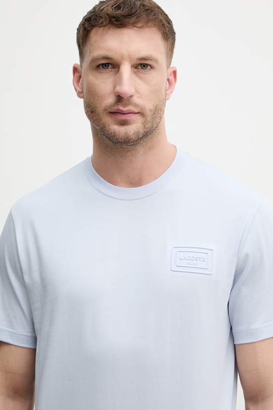 Lacoste T-shirt męski bawełniany niebieski TH0753