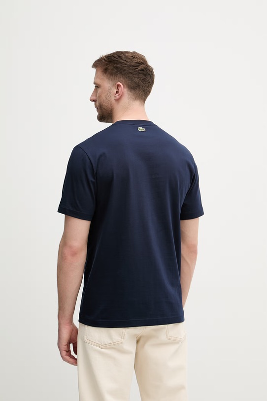 Odzież Lacoste t-shirt męski bawełniany TH0753 granatowy
