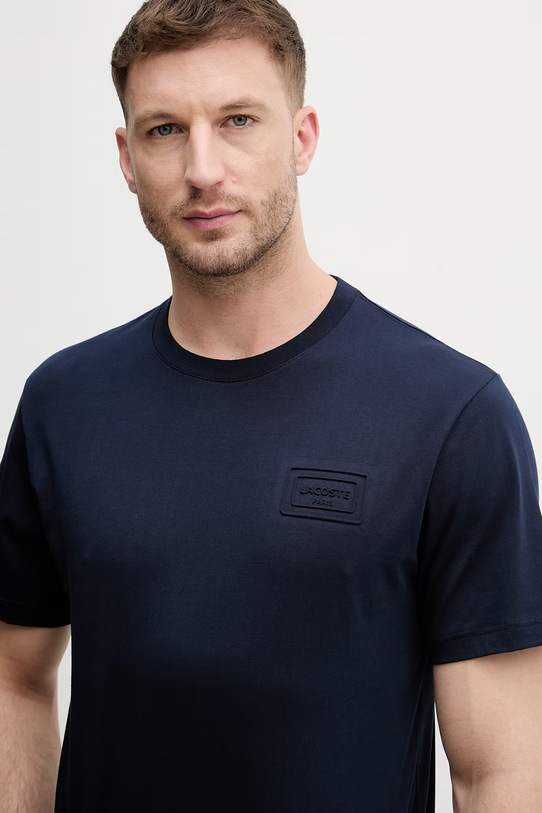 Lacoste t-shirt męski bawełniany granatowy TH0753