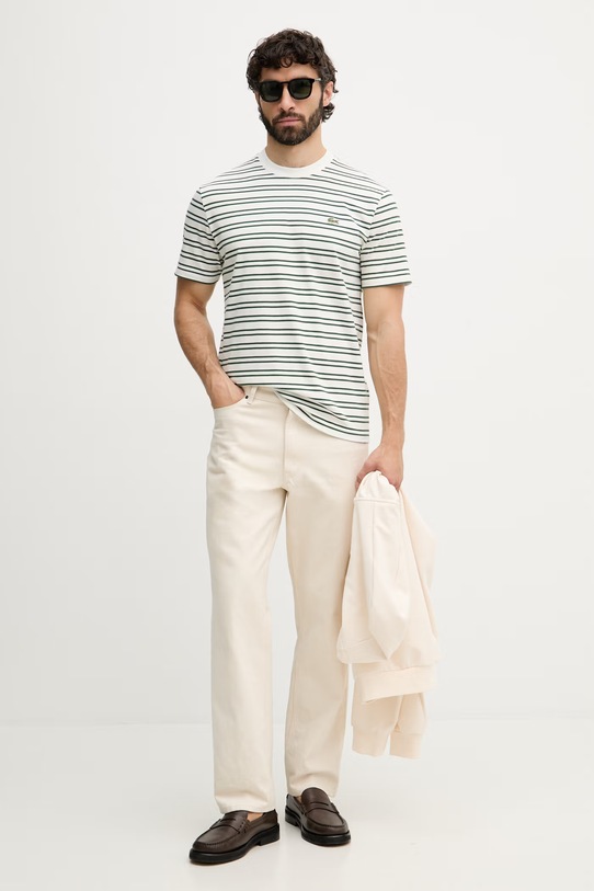 Lacoste pánske bavlnené tričko TH0874 zelená SS26