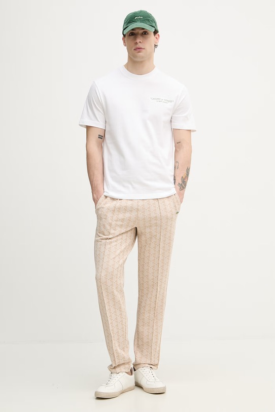 Lacoste t-shirt męski bawełniany TH1425 biały SS26