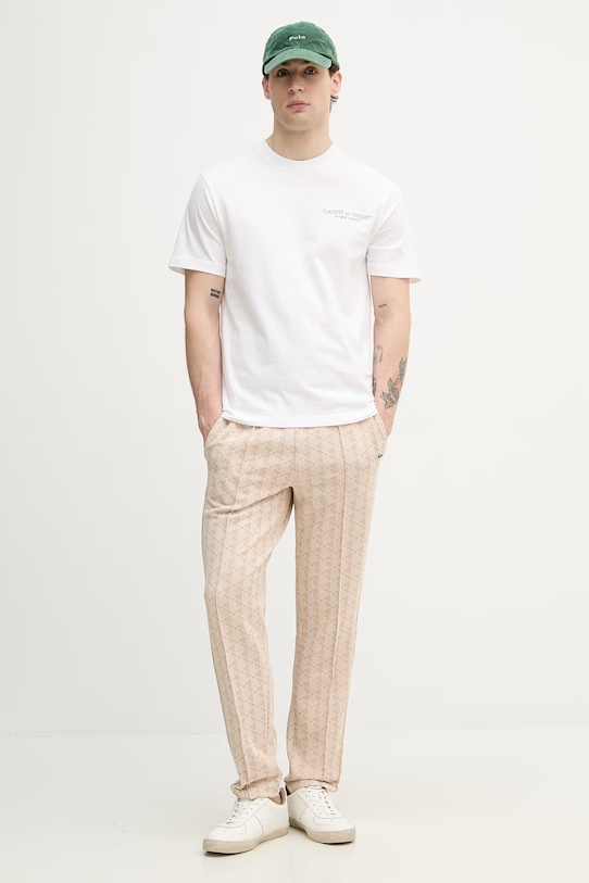 Lacoste t-shirt męski bawełniany TH1425 biały SS26