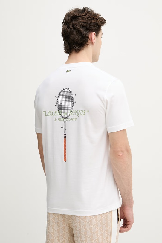Odzież Lacoste t-shirt męski bawełniany TH1425 biały