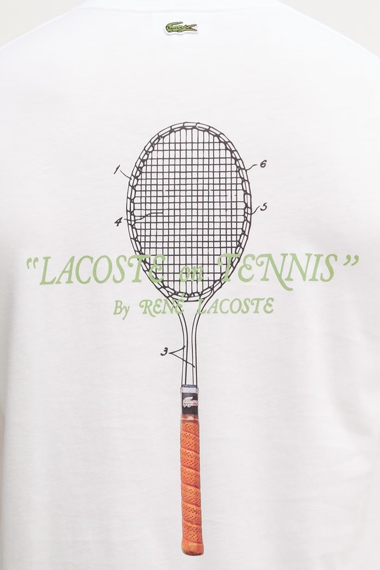 Lacoste t-shirt męski bawełniany TH1425 biały