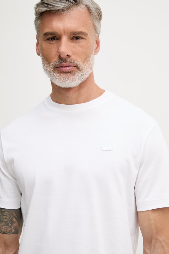 Lacoste t-shirt męski bawełniany biały TH1750.