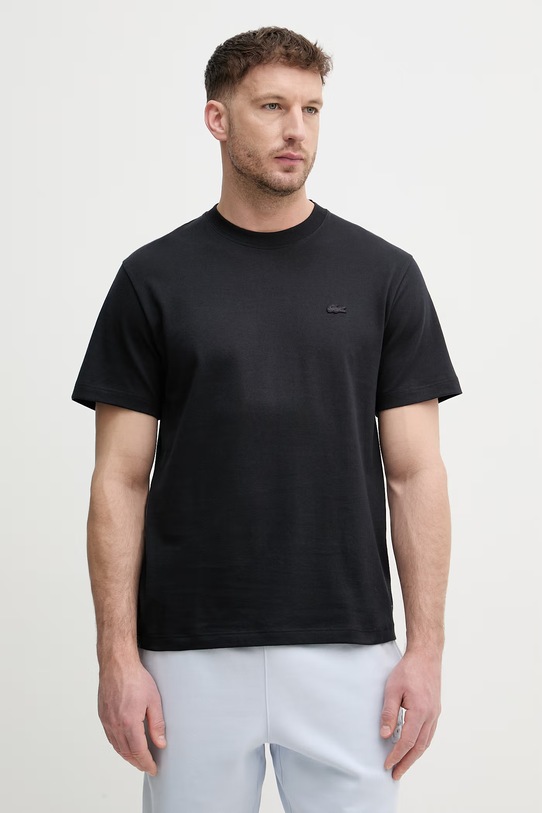 Lacoste t-shirt męski bawełniany czarny TH1750.