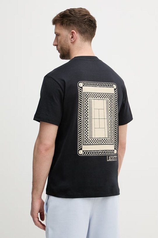 Odzież Lacoste t-shirt męski bawełniany TH1750. czarny