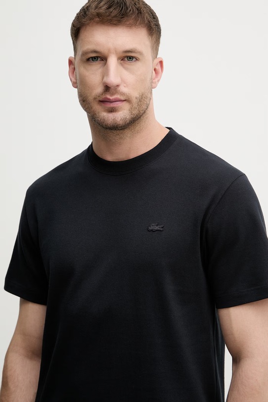 Lacoste t-shirt męski bawełniany czarny TH1750.