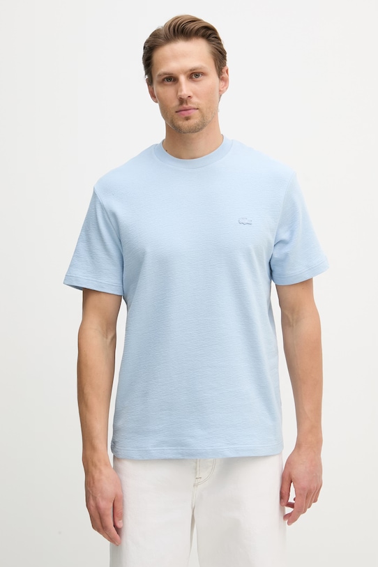 Lacoste T-shirt męski bawełniany niebieski TH1979