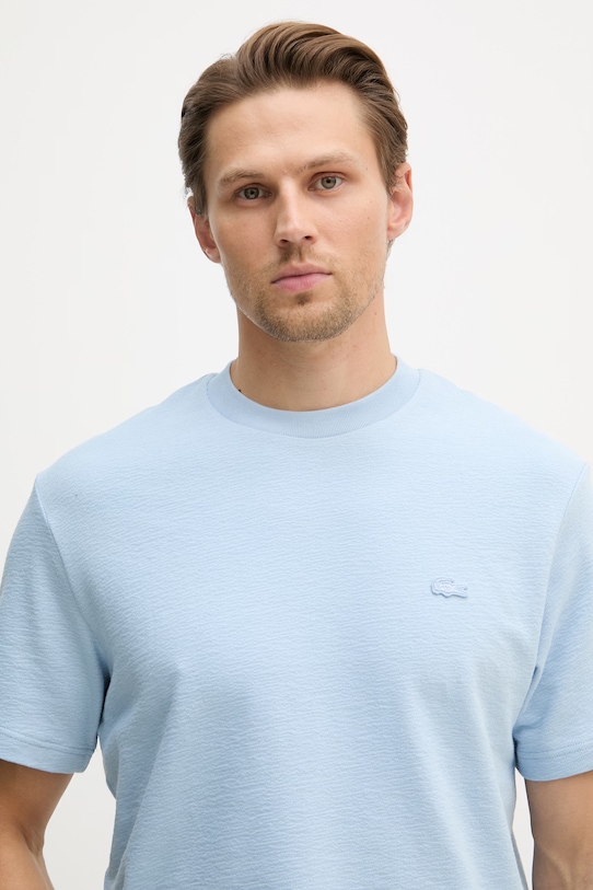 Lacoste T-shirt męski bawełniany niebieski TH1979