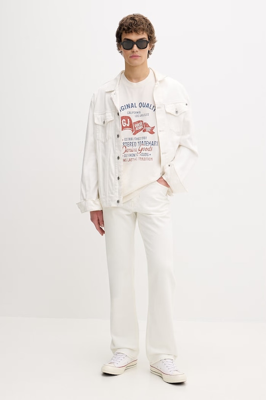 Bavlnené tričko Guess Jeans M6GIB8.K8FQ4 béžová SS26