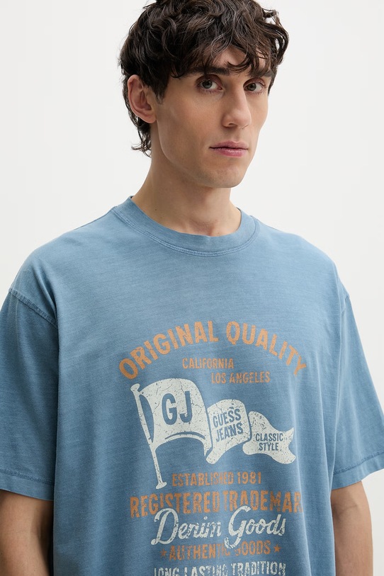 Guess Jeans t-shirt bawełniany niebieski M6GIB8.K8FQ4