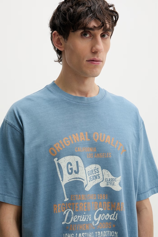 Guess Jeans t-shirt bawełniany niebieski M6GIB8.K8FQ4