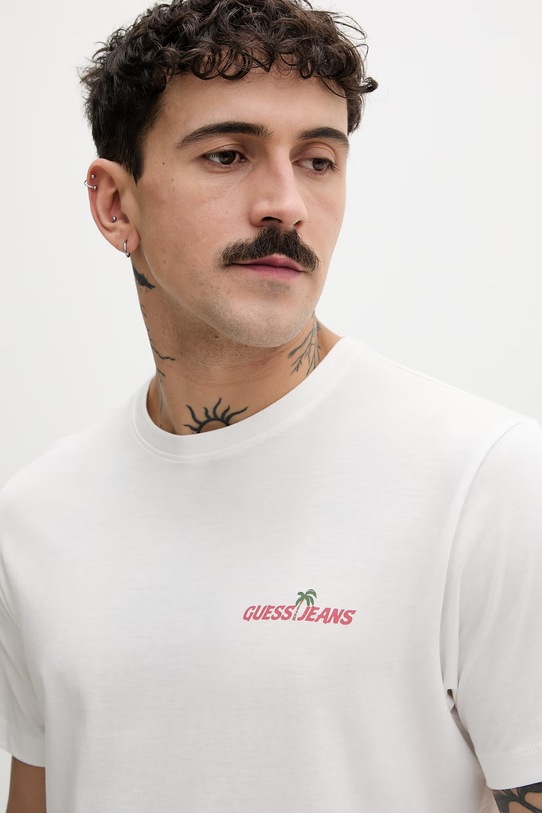 Guess Jeans t-shirt męski bawełniany biały M6GIC0.K8HM0