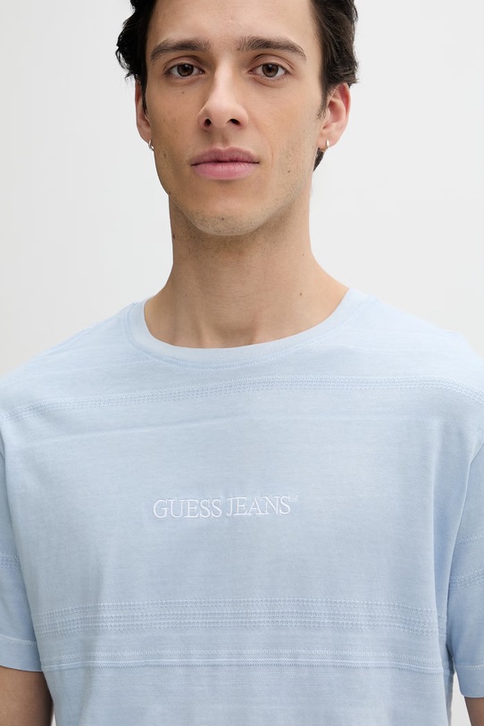 Guess Jeans t-shirt basic męski bawełniany niebieski M6GIZ3.KE942