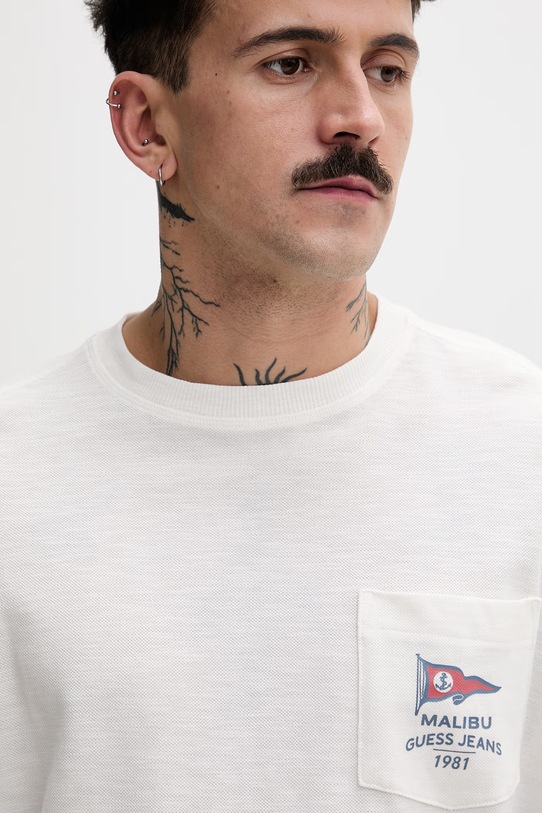 Guess Jeans t-shirt męski bawełniany beżowy M6GI00.KE731