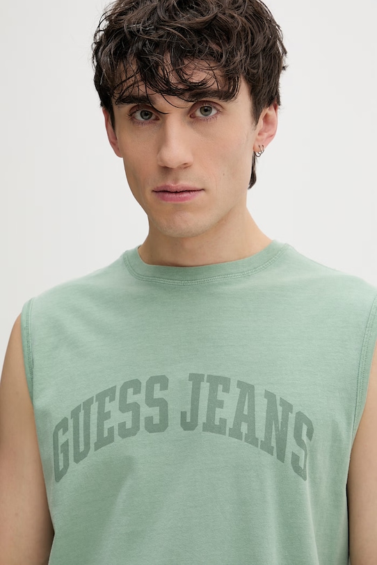 Guess Jeans t-shirt bawełniany zielony M6GPB2.K8FQ4