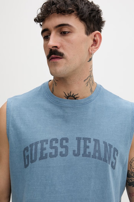 Guess Jeans t-shirt bawełniany niebieski M6GPB2.K8FQ4