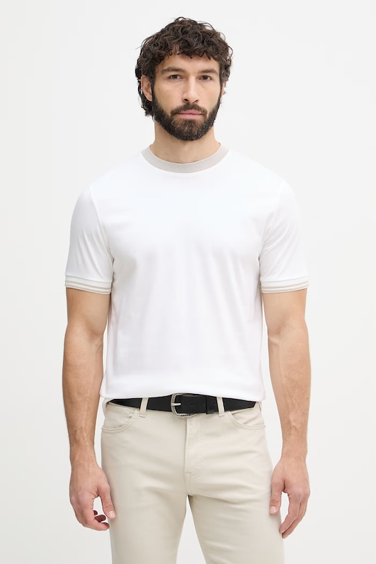 BOSS t-shirt férfi pamut Tessler 238 fehér 50559667