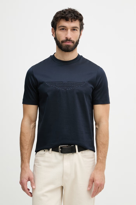 BOSS t-shirt męski bawełniany BOSS X ASTON MARTIN granatowy 50559765