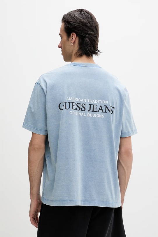 Guess Jeans t-shirt męski bawełniany niebieski M6GI75.KCTG1